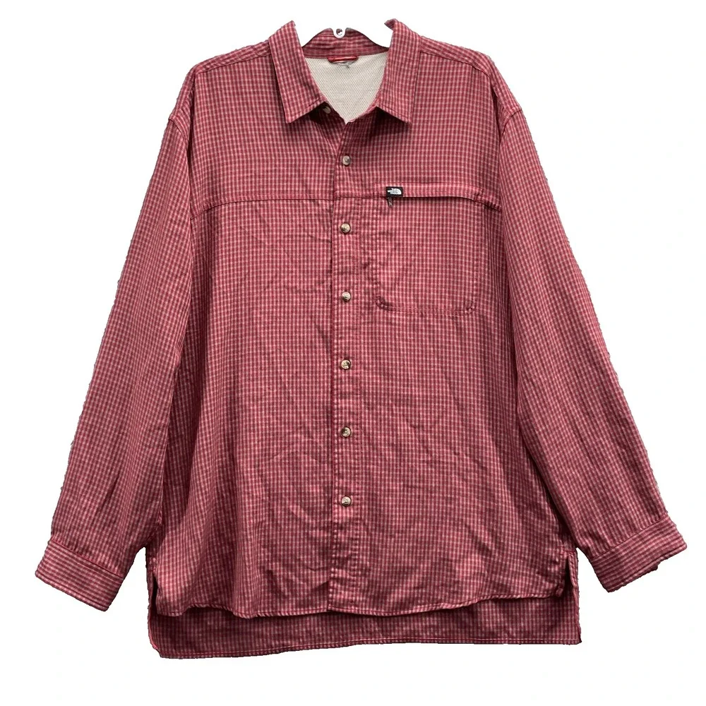 North Face Shirt Men 2XL Red Plaid Gorpcore Workwear Camp Academia Work Tech 90s